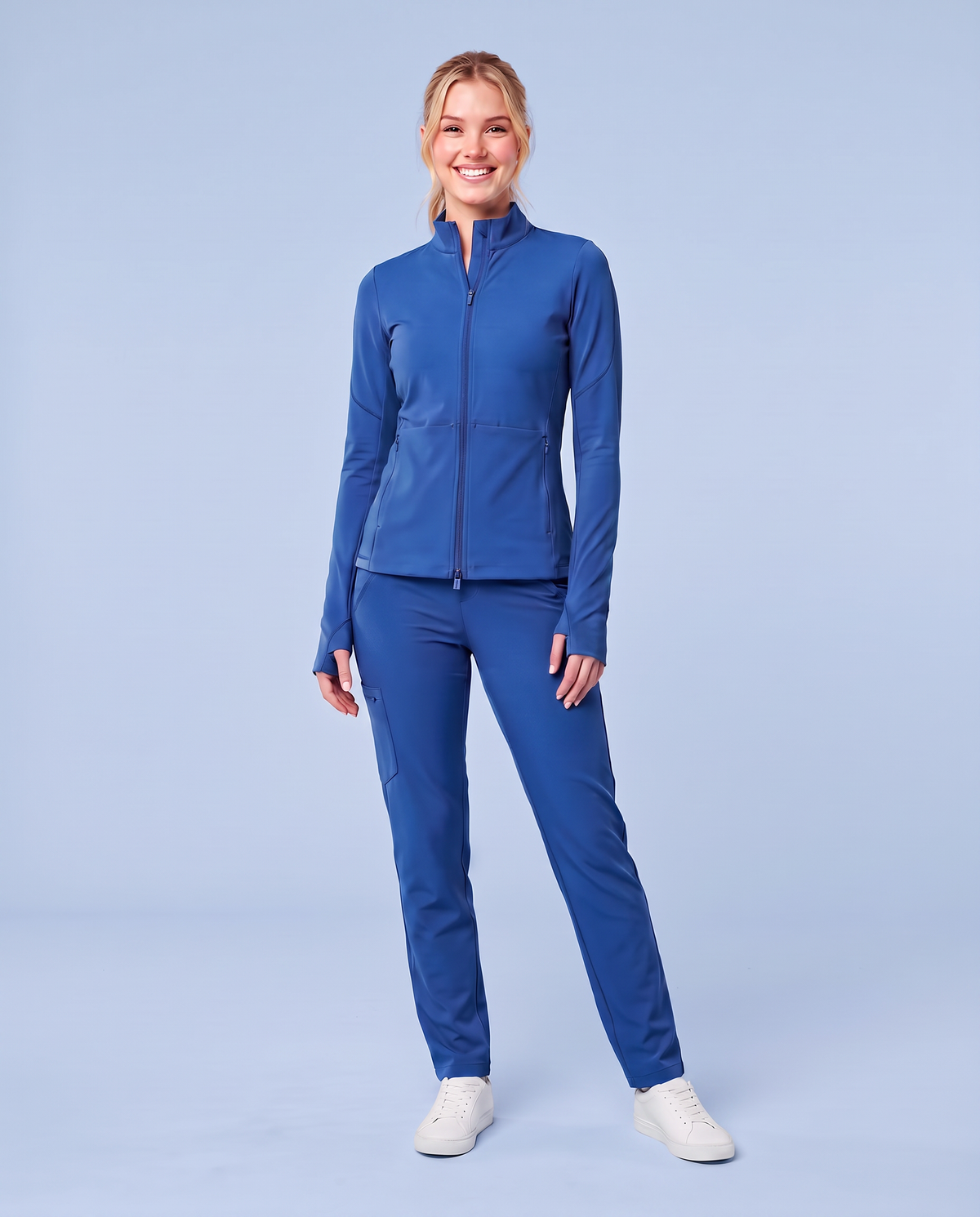 Athletic Knit Scrub Jacket Royal Blue