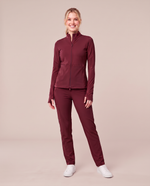 Athletic Knit Scrub Jacket Burgundy