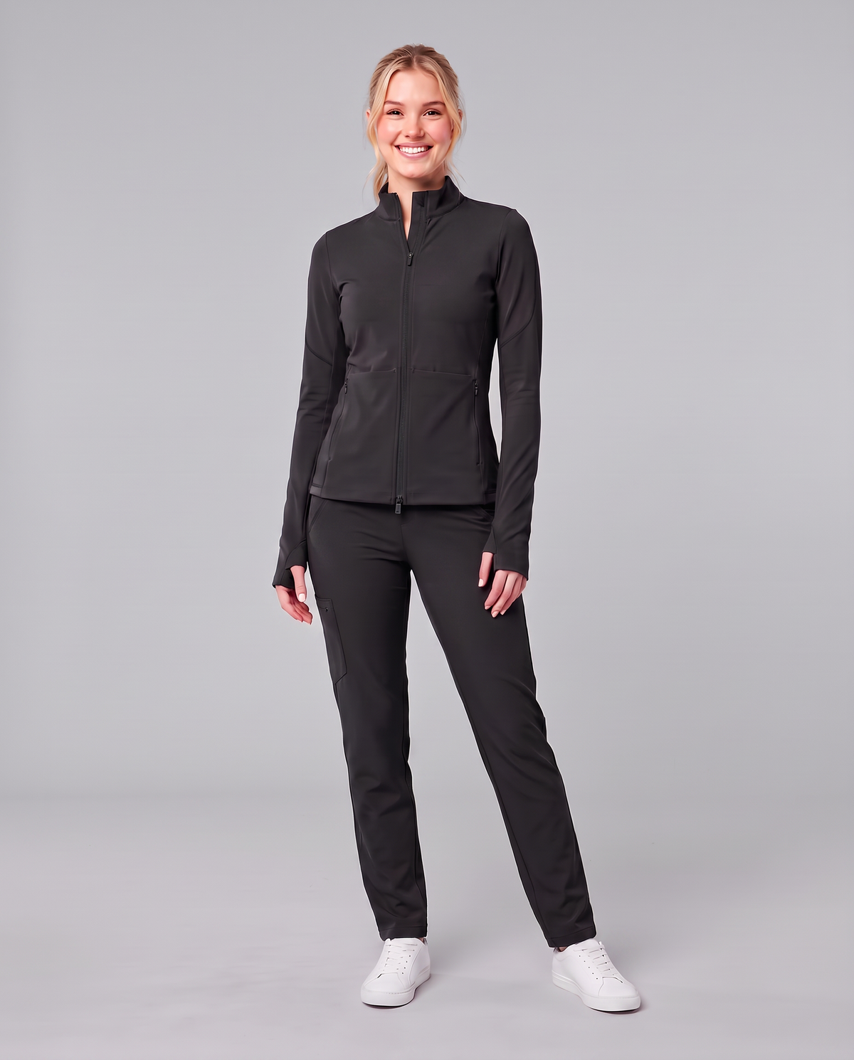 Athletic Knit Scrub Jacket Black