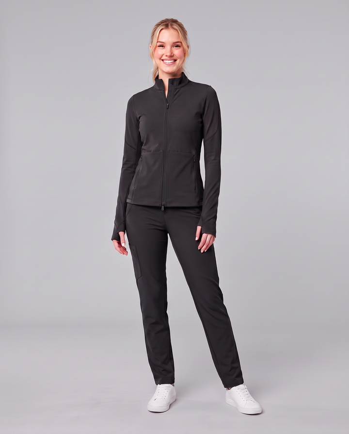 Athletic Knit Scrub Jacket Black