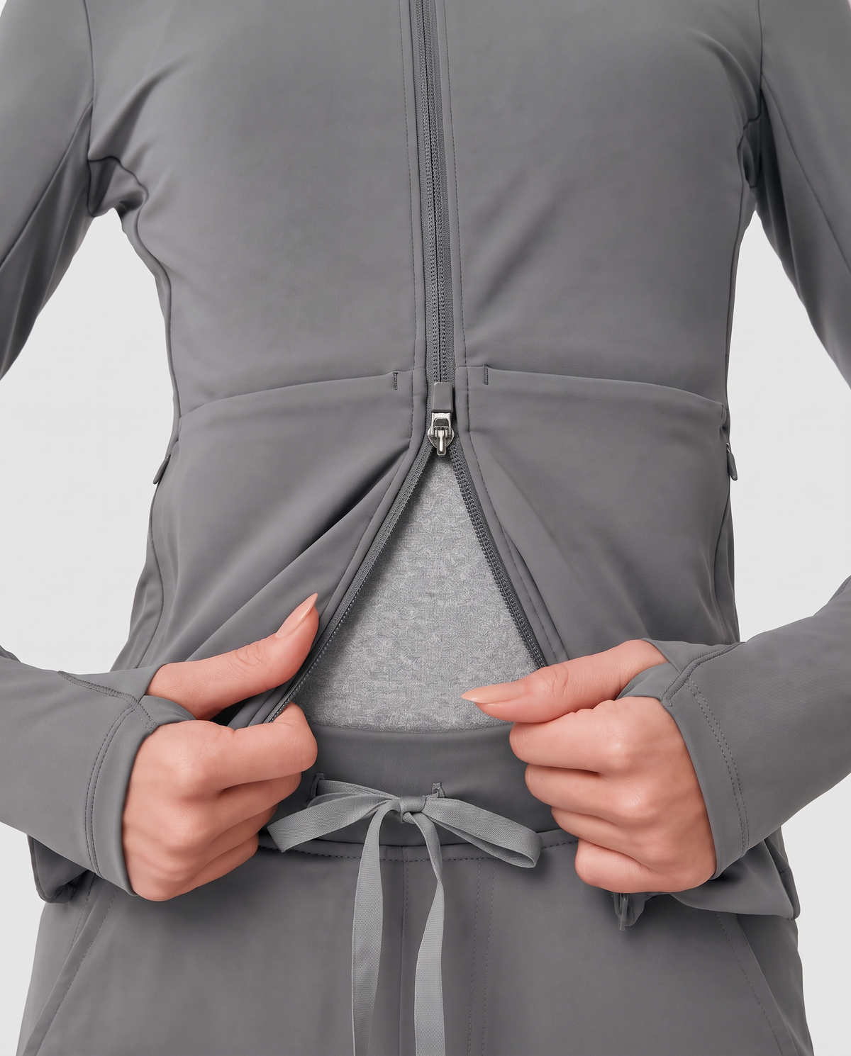 Athletic Knit Scrub Jacket Heather Gray