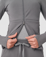 Athletic Knit Scrub Jacket Heather Gray