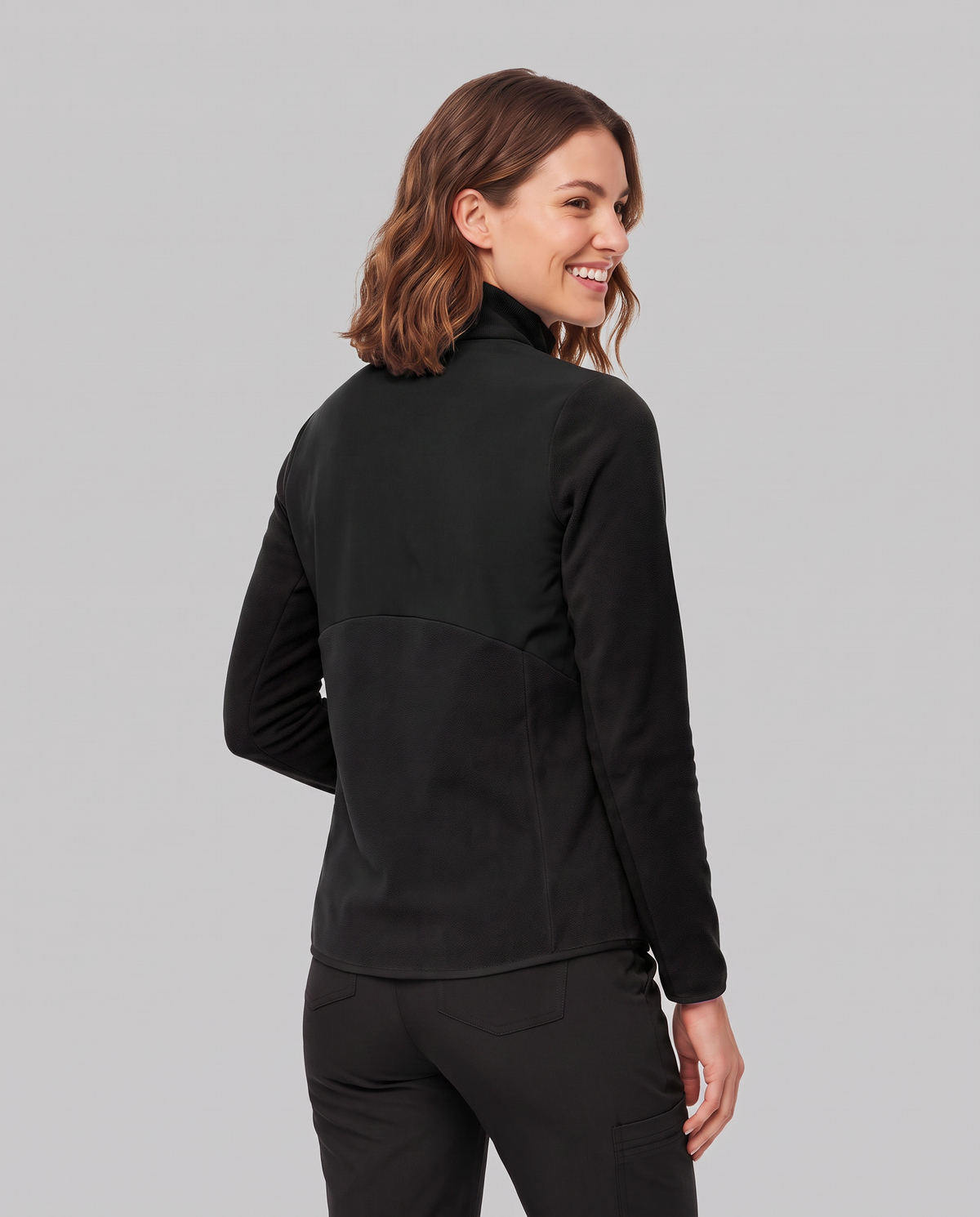 Fleece Scrub Jacket Black