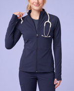 Athletic Knit Scrub Jacket Navy