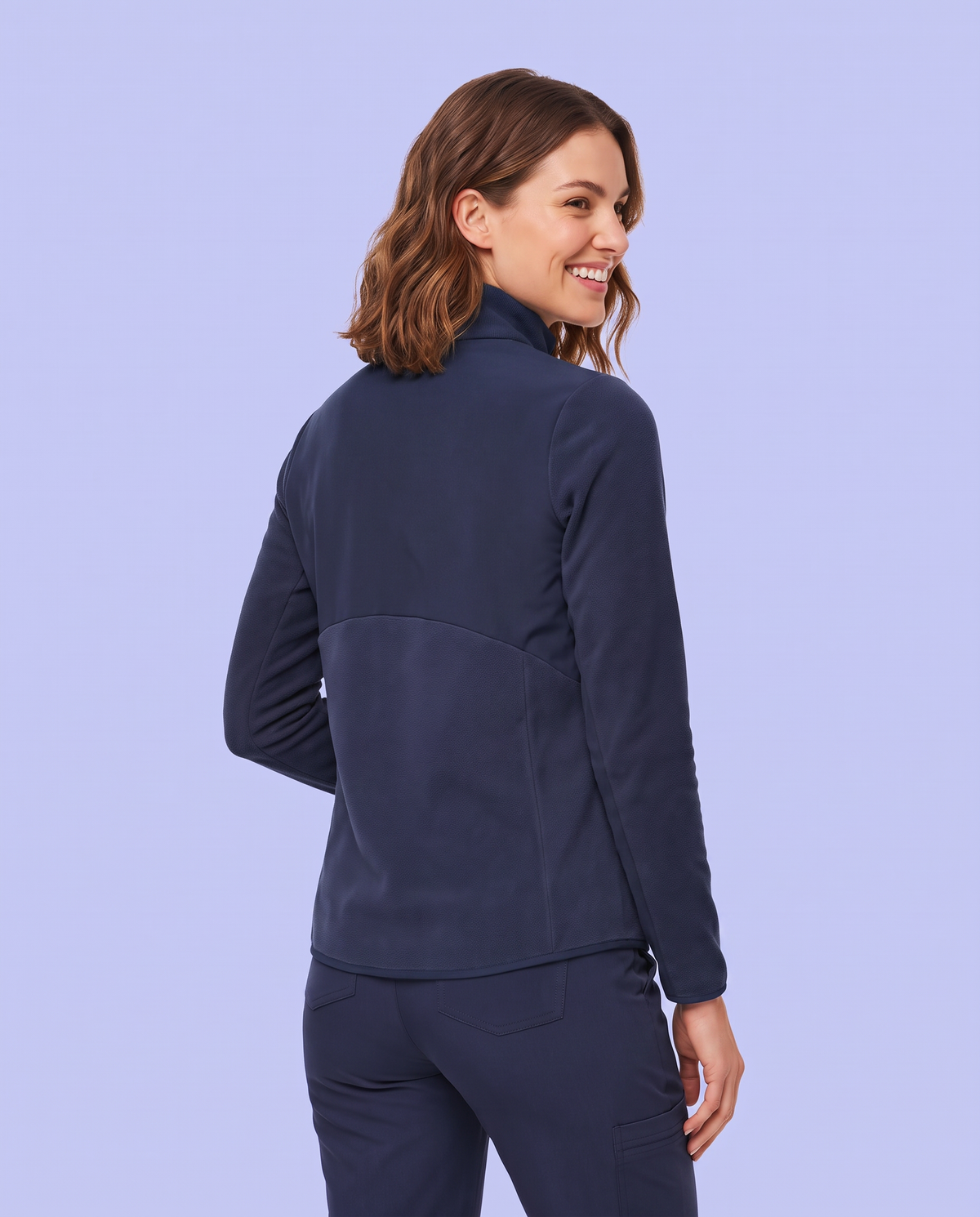 Fleece Scrub Jacket Navy