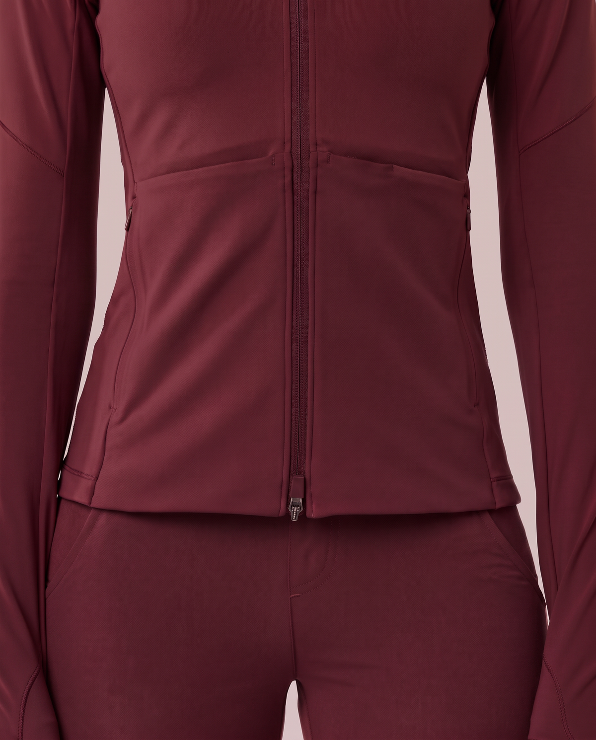 Athletic Knit Scrub Jacket Burgundy
