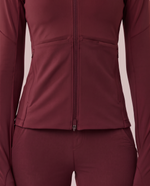 Athletic Knit Scrub Jacket Burgundy
