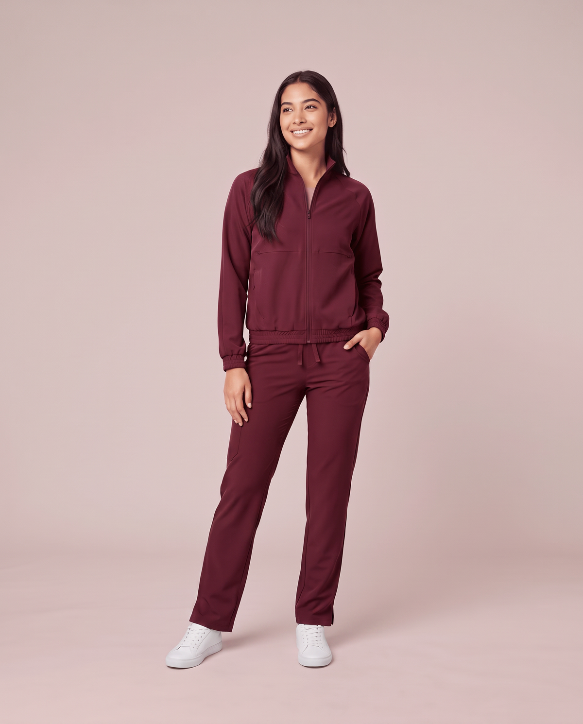 Modern Scrub Jacket Burgundy