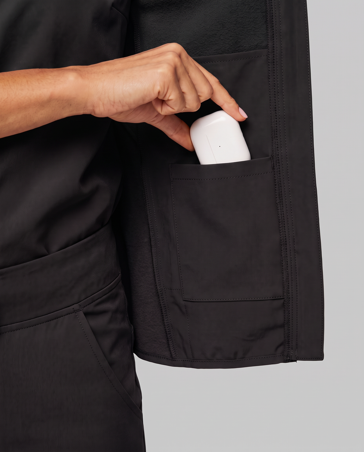 Fleece Scrub Jacket Black