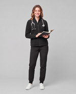 Fleece Scrub Jacket Black