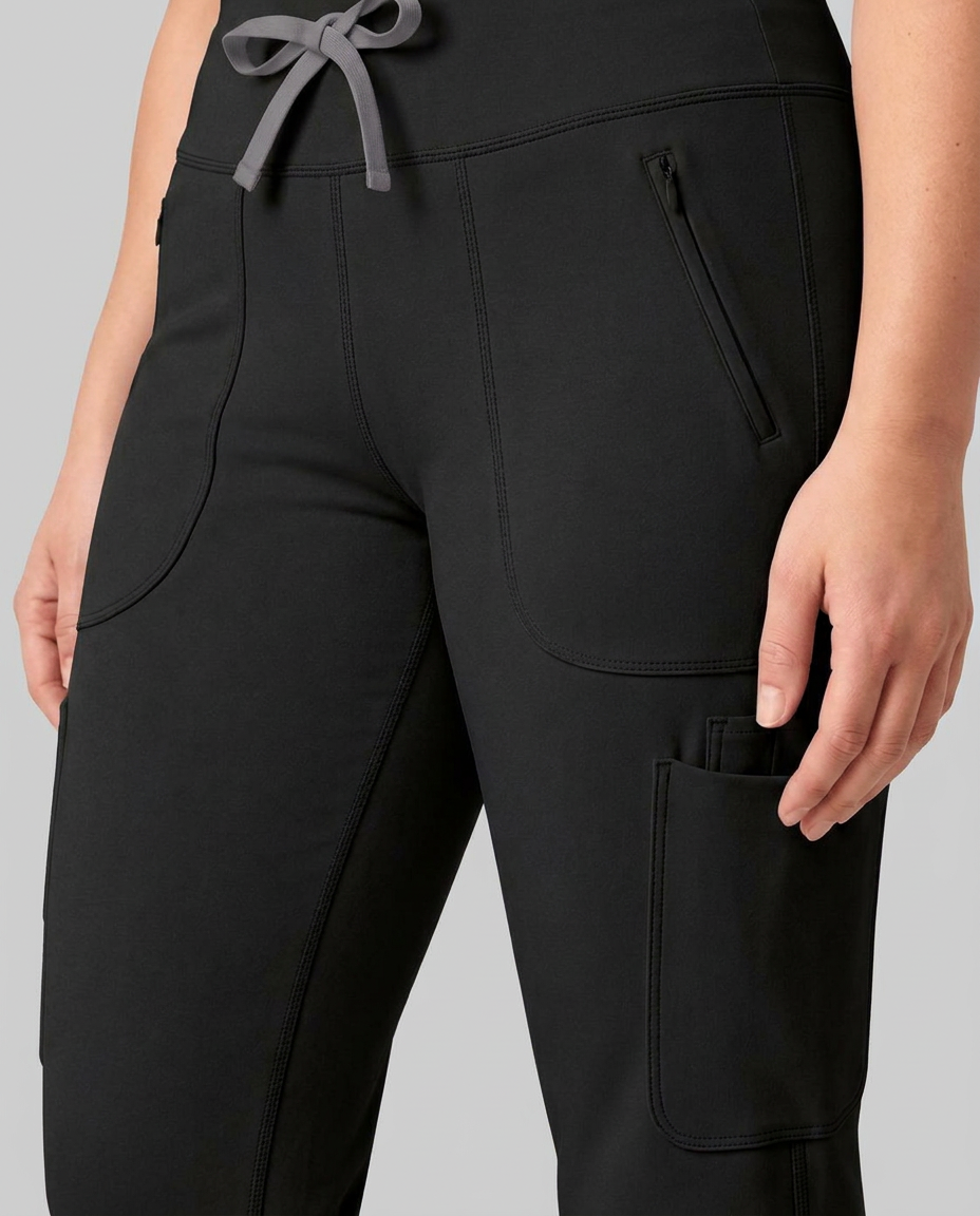 Curved High-Rise Scrub Legging Black