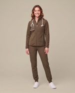 Fleece Scrub Jacket Olive