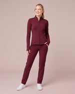 Athletic Knit Scrub Jacket Burgundy