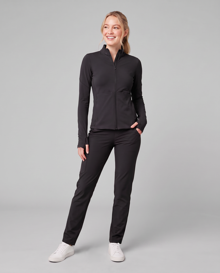 Athletic Knit Scrub Jacket Black