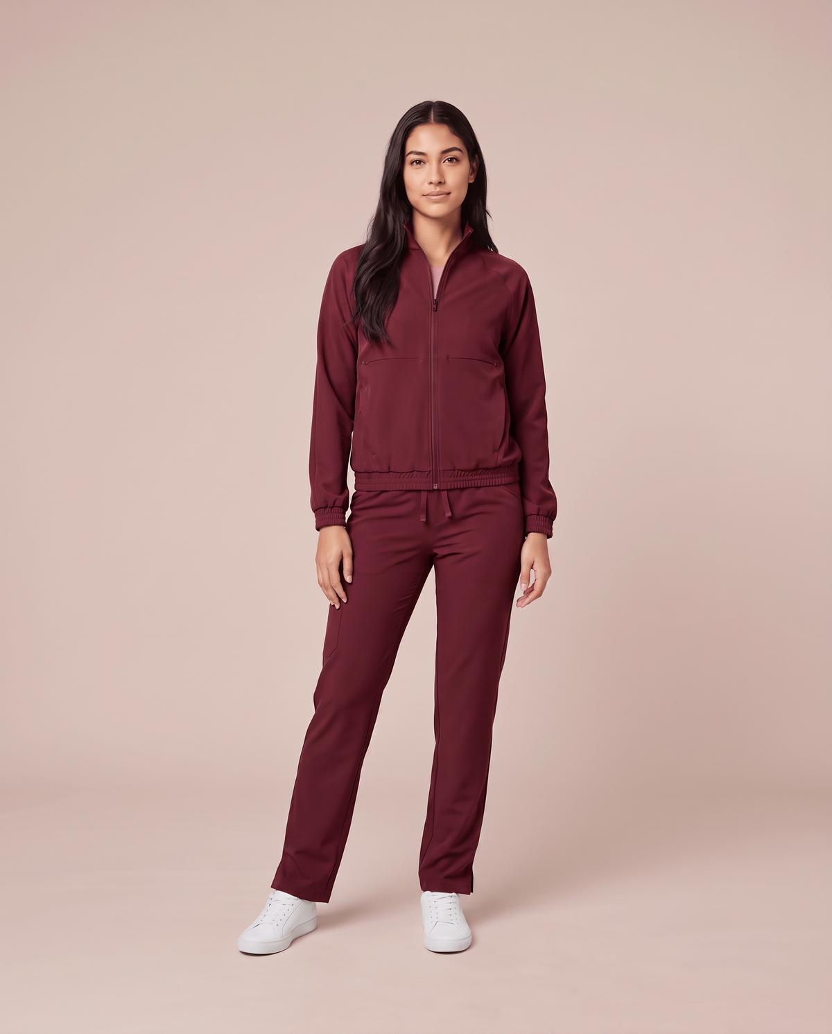 Modern Scrub Jacket Burgundy