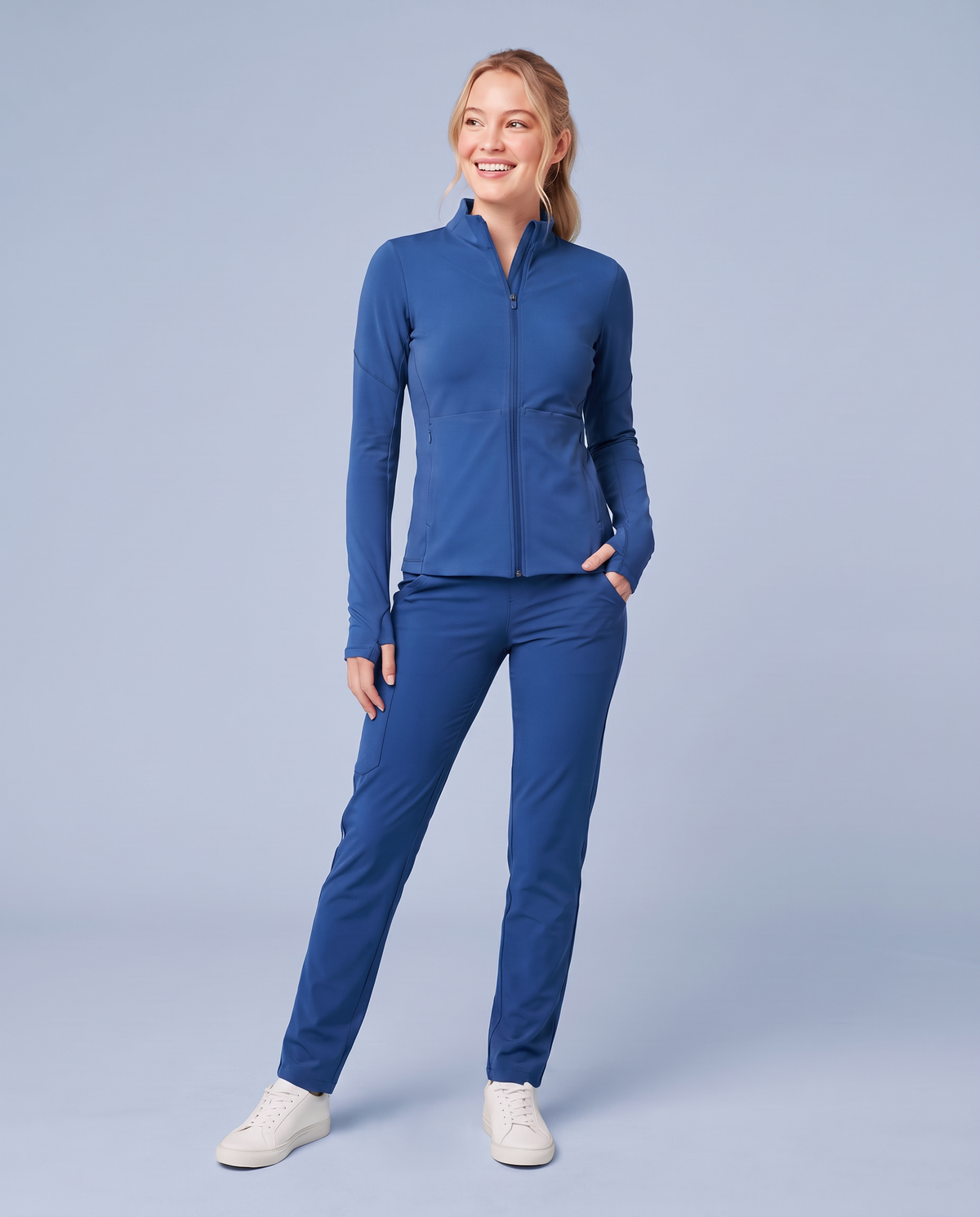 Athletic Knit Scrub Jacket Royal Blue