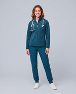 Fleece Scrub Jacket Caribbean Blue
