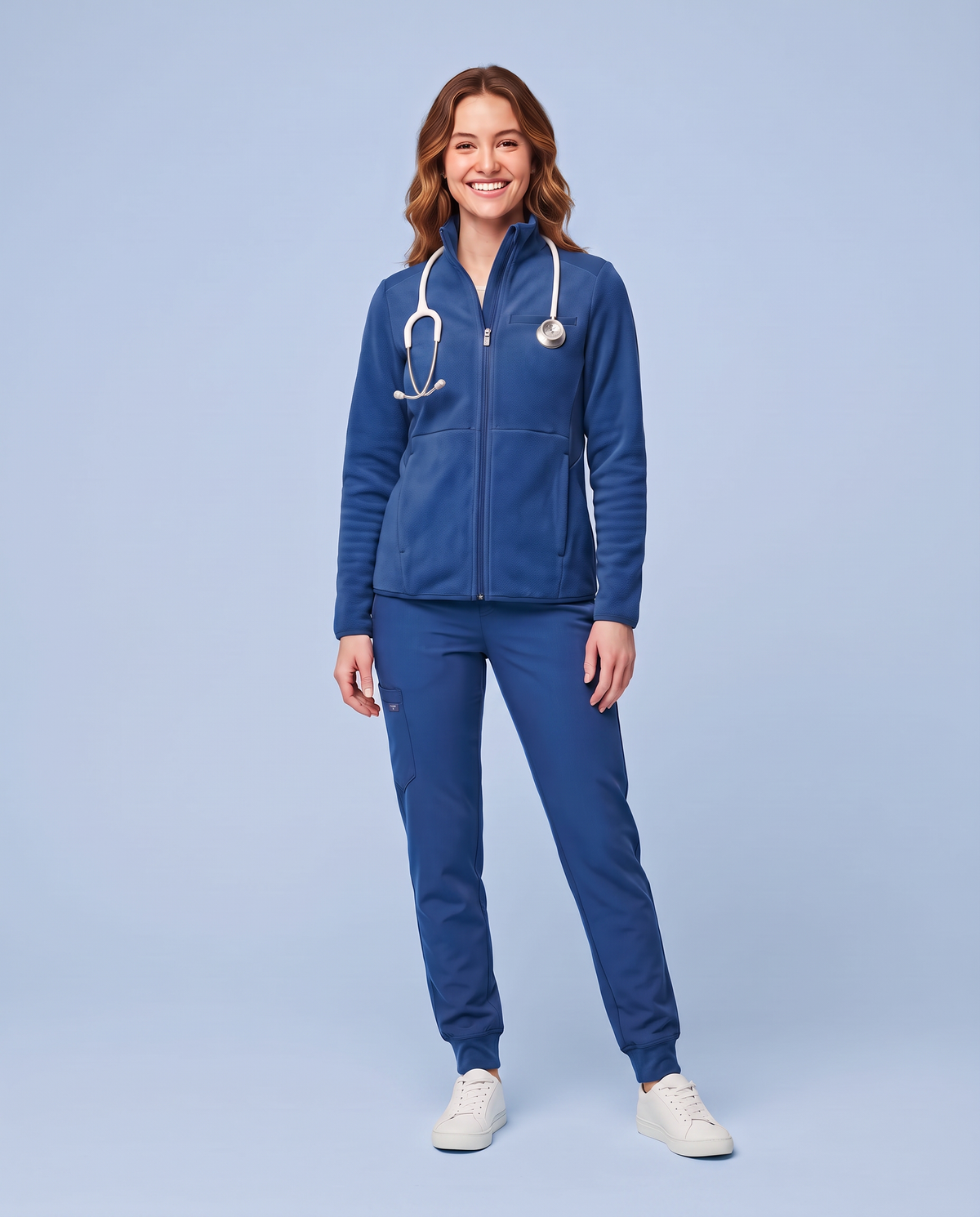 Fleece Scrub Jacket Royal Blue