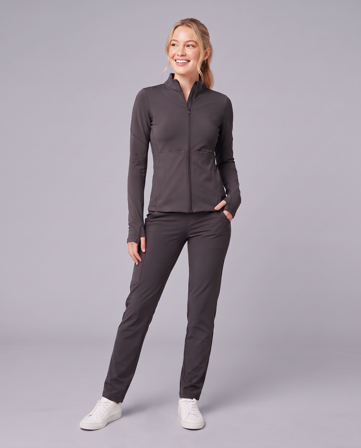 Athletic Knit Scrub Jacket Pewter