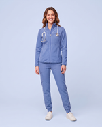 Fleece Scrub Jacket Ceil Blue
