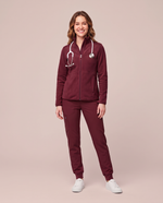 Fleece Scrub Jacket Burgundy