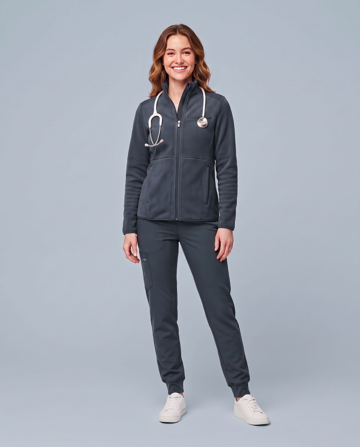 Fleece Scrub Jacket Dark Harbor