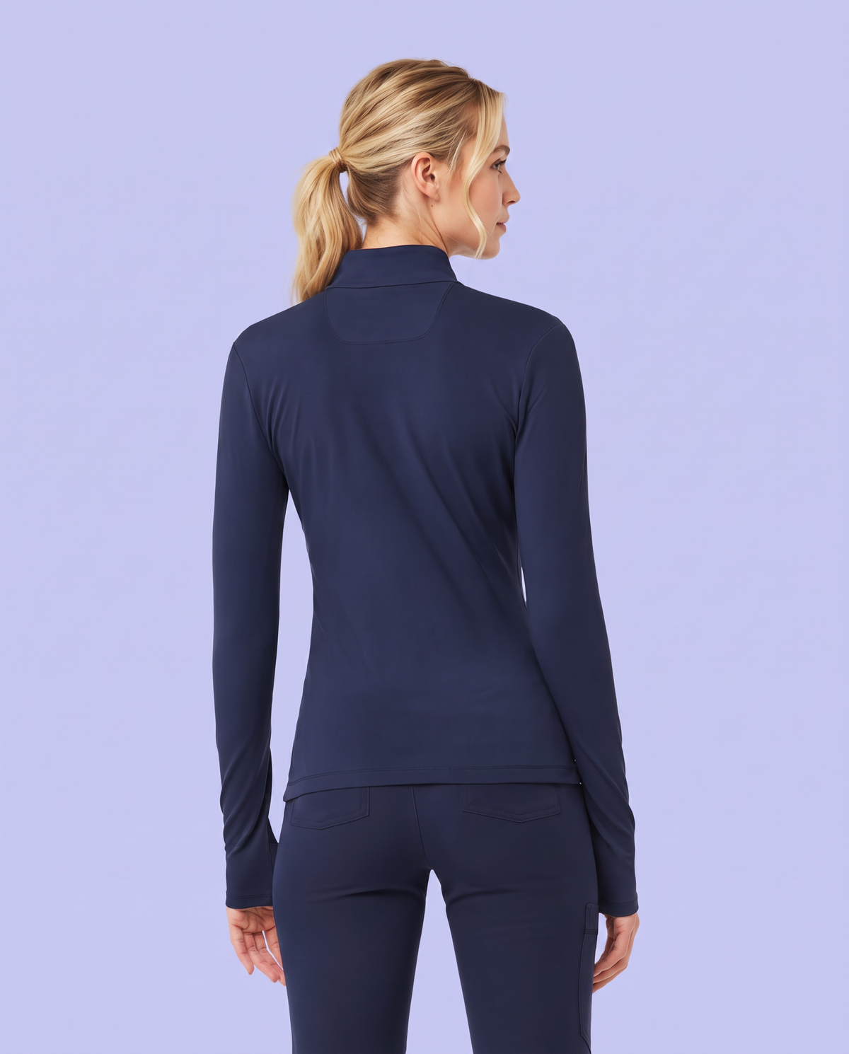 Athletic Knit Scrub Jacket Navy