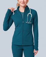 Athletic Knit Scrub Jacket Caribbean Blue