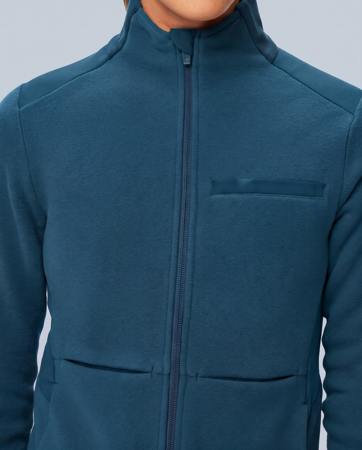 Fleece Scrub Jacket Caribbean Blue