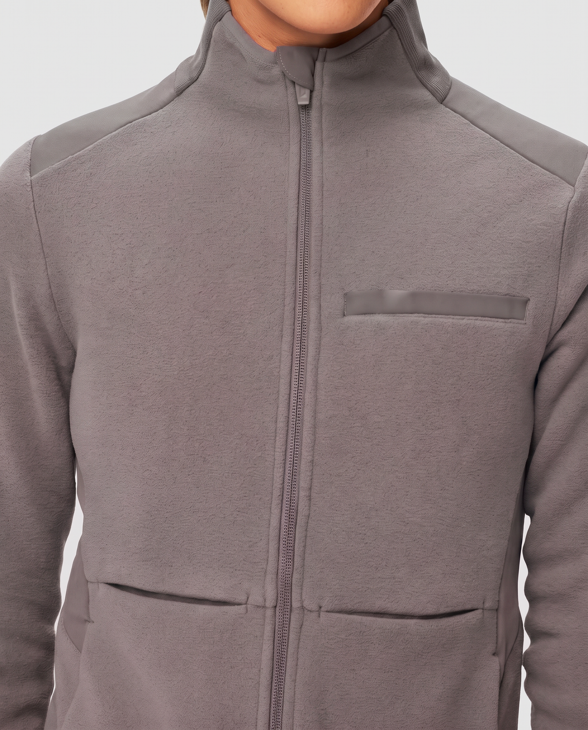 Fleece Scrub Jacket Heather Gray
