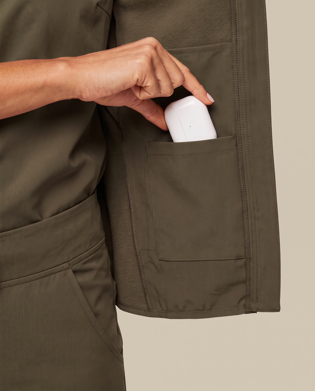 Fleece Scrub Jacket Olive