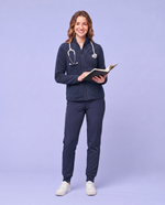 Fleece Scrub Jacket Navy