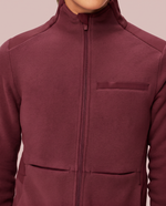 Fleece Scrub Jacket Burgundy