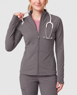 Athletic Knit Scrub Jacket Heather Gray