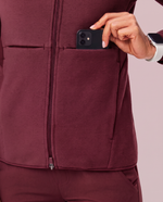 Fleece Scrub Jacket Burgundy