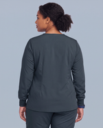 Long-Sleeve One-Pocket V-neck Top Dark Harbor