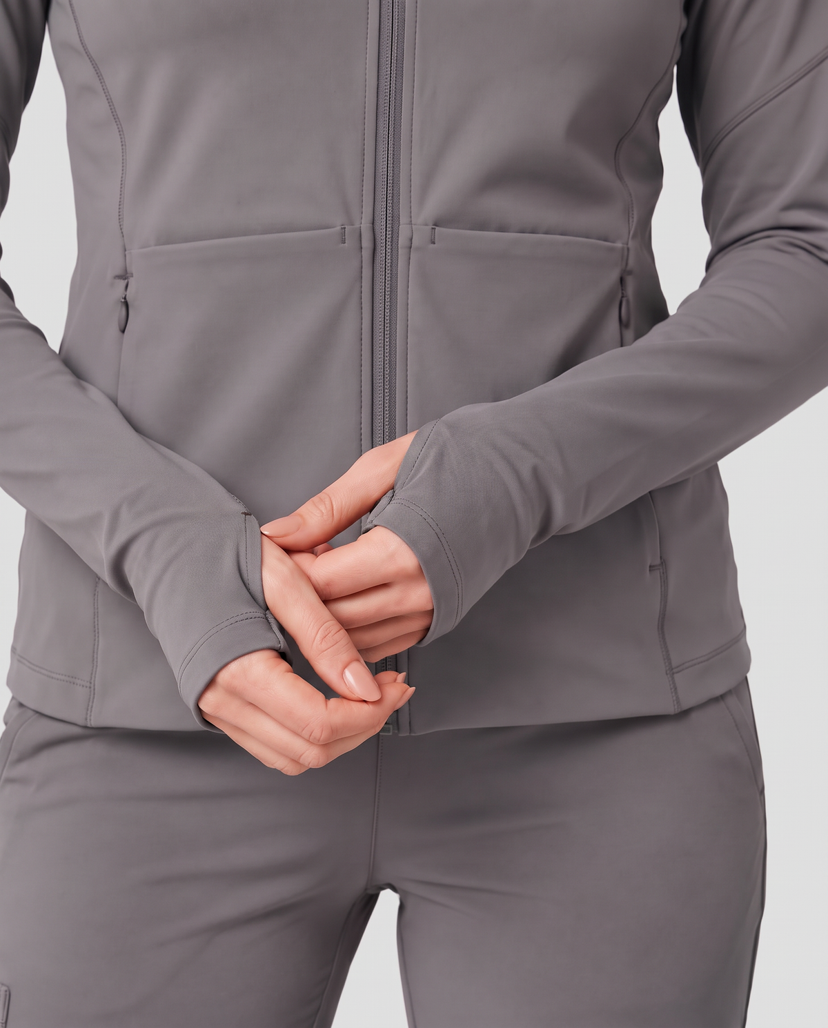 Athletic Knit Scrub Jacket Heather Gray