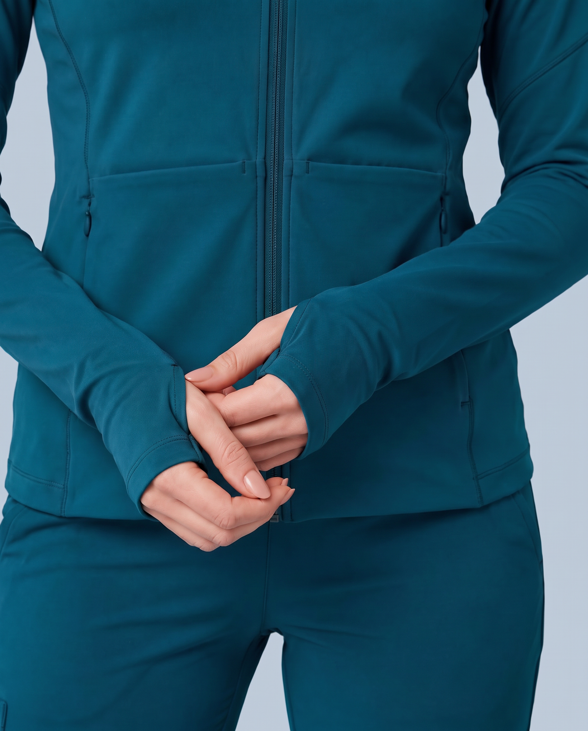 Athletic Knit Scrub Jacket Caribbean Blue