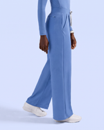Pintuck High-Rise Wide-Leg Pant Ceil Blue