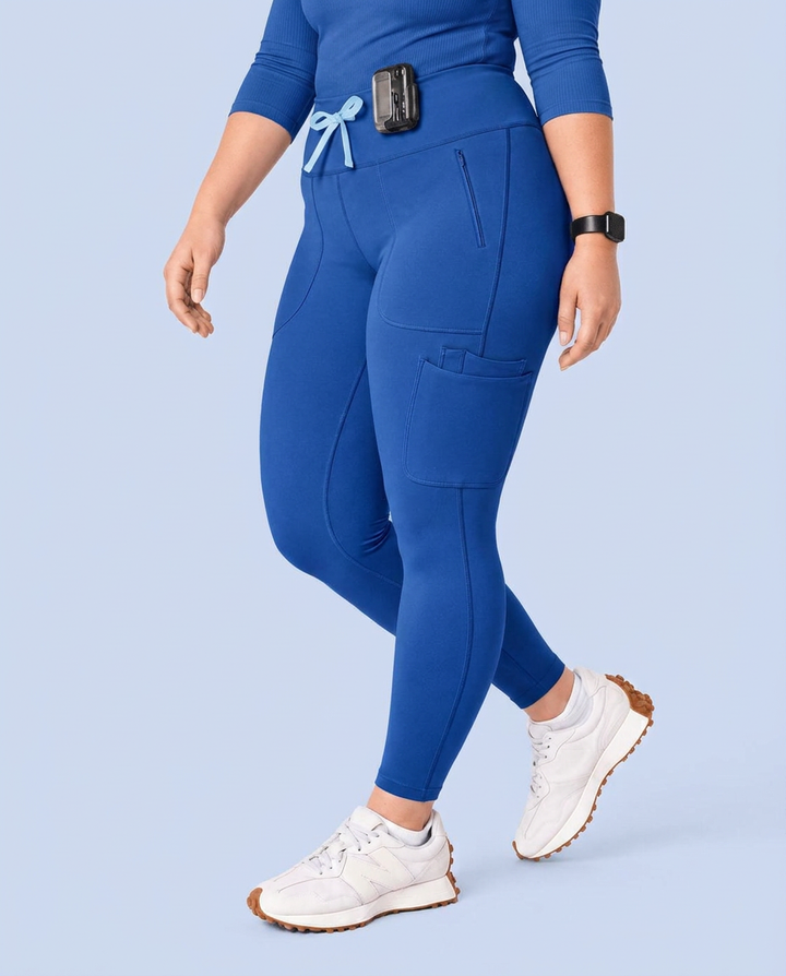 Curved High-Rise Scrub Legging Royal Blue