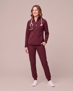 Fleece Scrub Jacket Burgundy