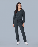Long-Sleeve 6-Pocket V-neck Top Dark Harbor