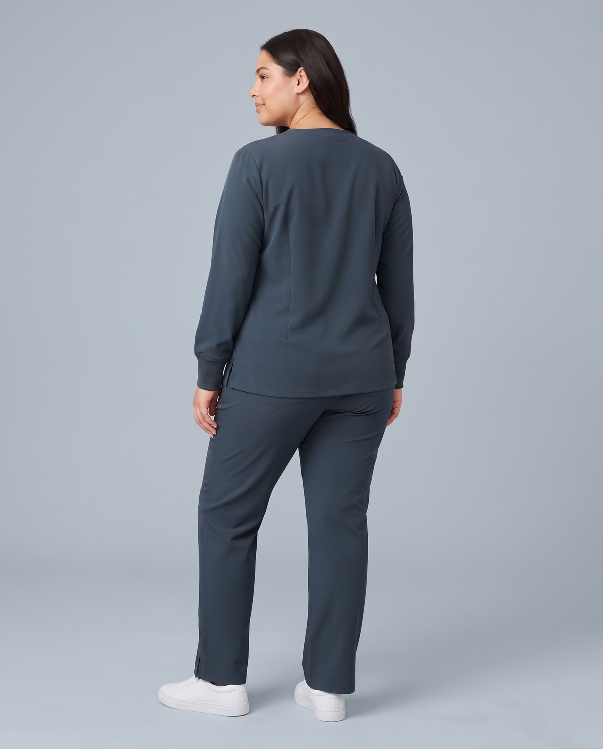 Long-Sleeve 6-Pocket V-neck Top Dark Harbor