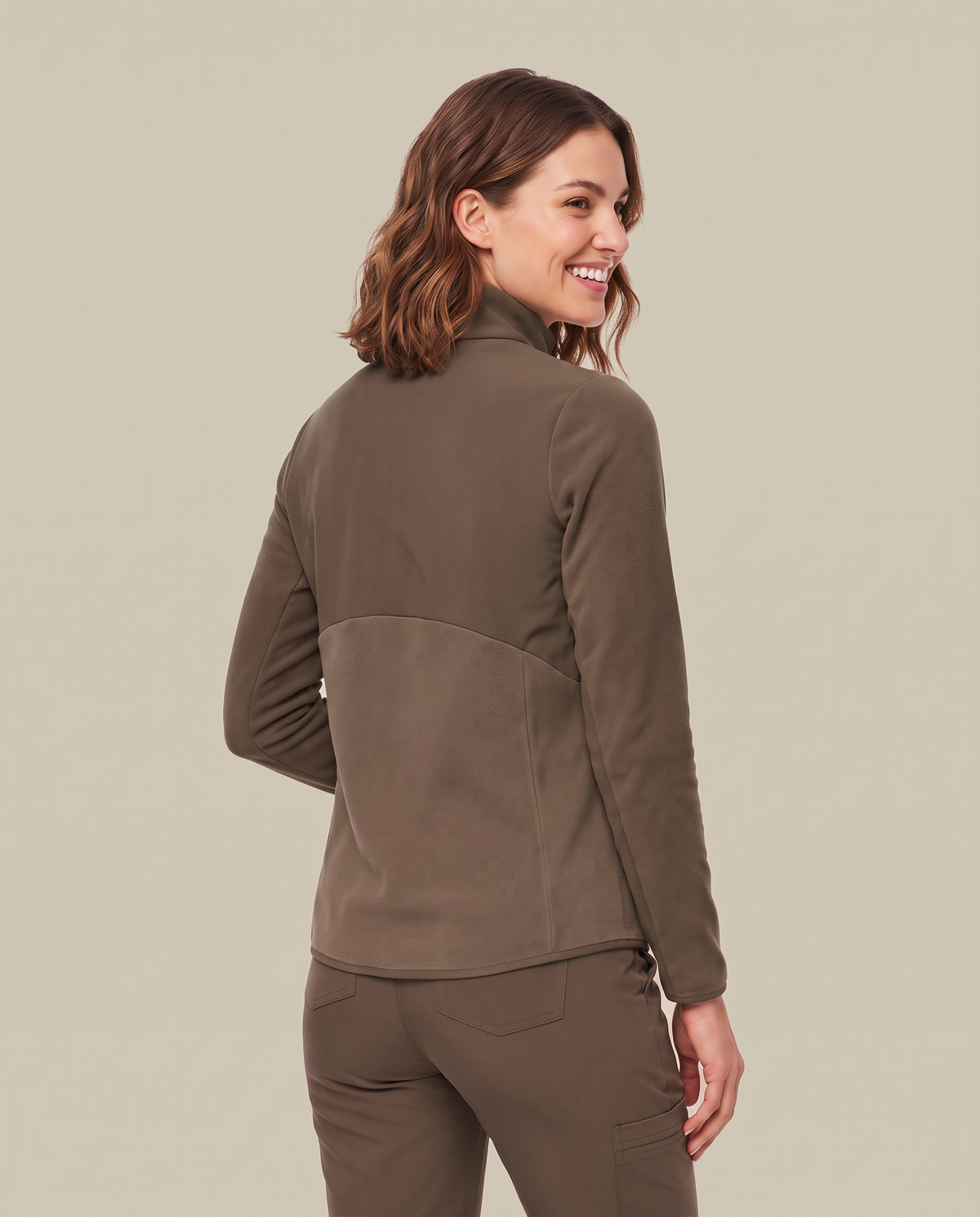 Fleece Scrub Jacket Olive