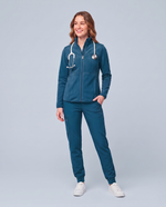 Fleece Scrub Jacket Caribbean Blue