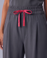 Ruched High-Rise Wide-Leg Pant Pewter