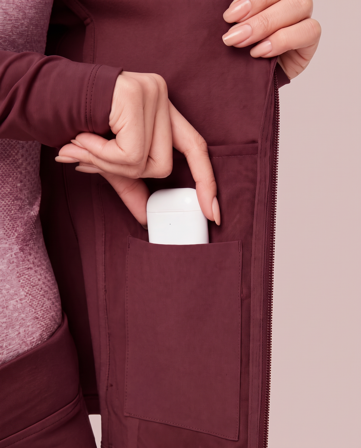 Athletic Knit Scrub Jacket Burgundy
