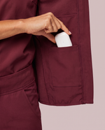 Fleece Scrub Jacket Burgundy