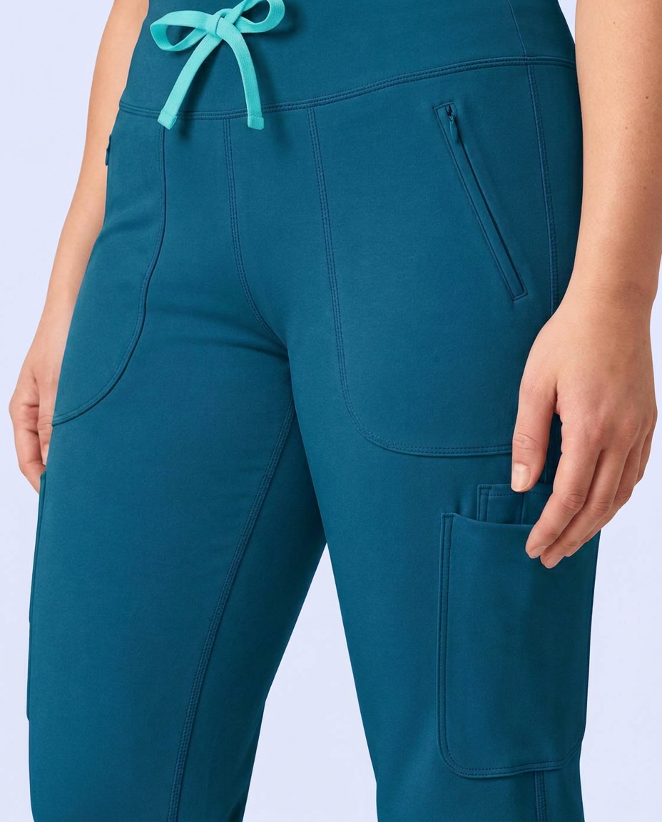Curved High-Rise Scrub Legging Caribbean Blue