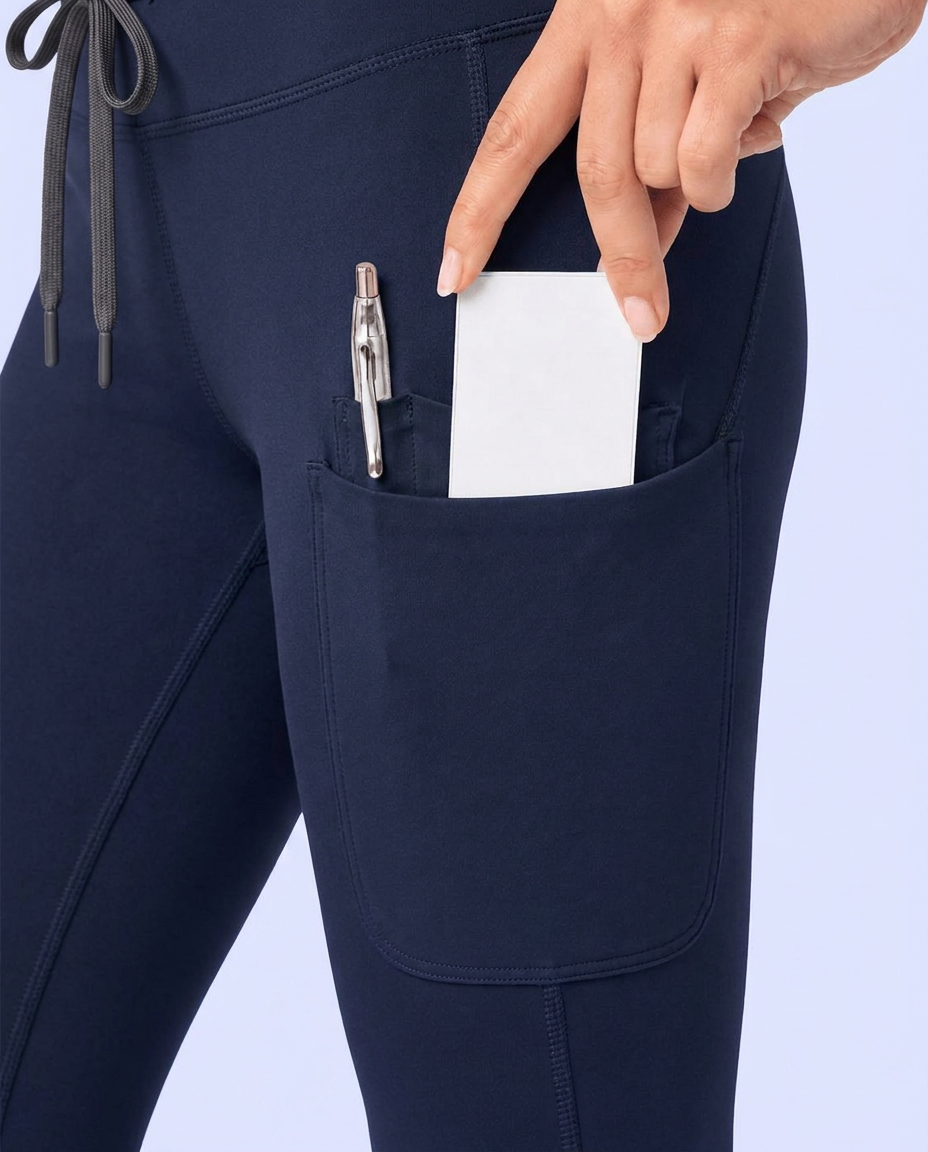 Curved High-Rise Scrub Legging Navy